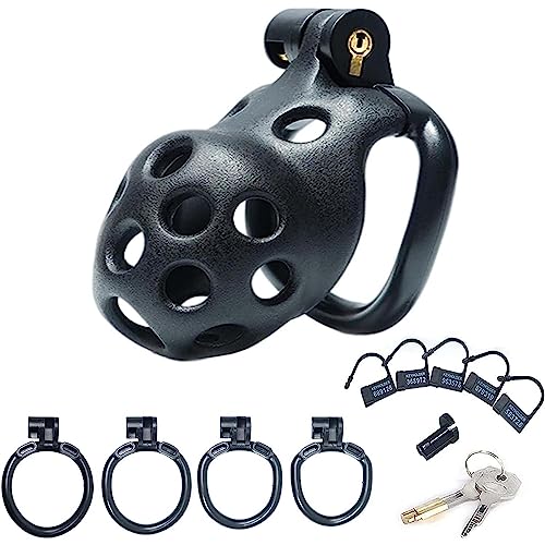 Cobra Peniskäfig aus Silikon Keuschheitsgürtel 5 Größen 4 Farben Atmungsaktiv Chastity Cage Mit 4 Penisring SM Extrem Bondage Set Anti-Masturbation Sexspielzeug Für Männer,S,Black von LRXETSHOP