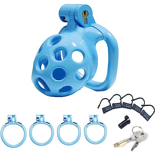 Cobra Peniskäfig aus Silikon Keuschheitsgürtel 5 Größen 4 Farben Atmungsaktiv Chastity Cage Mit 4 Penisring SM Extrem Bondage Set Anti-Masturbation Sexspielzeug Für Männer,XS,Blue von LRXETSHOP