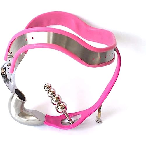 Keuschheitsgürtel Für Herren Metall Mit Analplug Keuschheitskäfig 3 Farben 60-150cm Chastity Belt Male Fetisch Sm Bondage Keuschheitshose Chastity Cage Strap Sexspielzeug Für Paare,90cm/100cm,Pink von LRXETSHOP