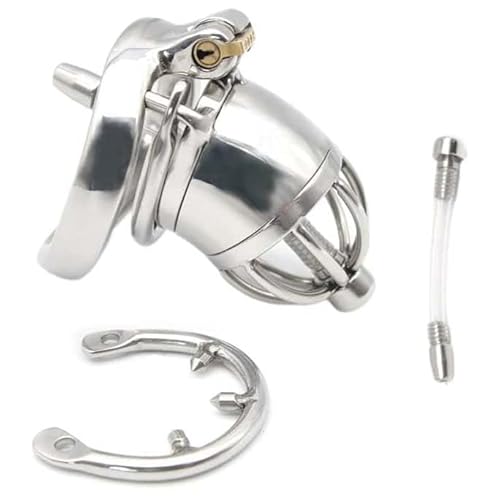 Keuschheitskäfig Herren Mit Dilator Extrem Peniskäfig Mit Anti Off Ring Penis Folter CBT Chastity Cages Cock Cage Edelstahl Bondage Sklave Keuschheitsguertel BDSM Sexspielzeug,45mm von LRXETSHOP