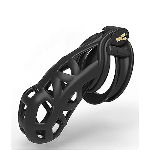 Letzte Version Cobra Peniskäfig 3D Nylon Harz Keuschheitskäfig Herren Set Mit 4 Penisring Und 5 Einwegschlösser Keuschheit Gerät Bondage Keuschheitsgürtel Fetisch Sexspielzeug Für Männer,XL,Black von LRXETSHOP