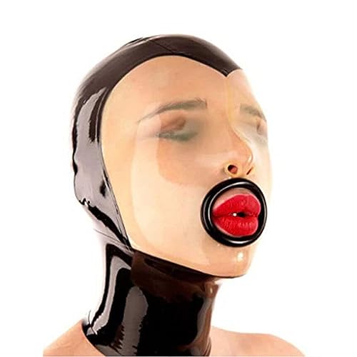 LRXETSHOP Latex-Maske Fetisch Kostüm Erwachsene BDSM-Interessierte Fetischisten, Mask, Maske, 1 Stück, Black, XXL von LRXETSHOP