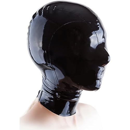 YXBLV Erotic SM Latex Mask Fetish Sex Mask Head Mask Sex Game Cosplay Mask Headwear Tight Rubber Mask Latex Mask for SM Women Men BDSM Sex Toy Extreme,M,Black von LRXETSHOP