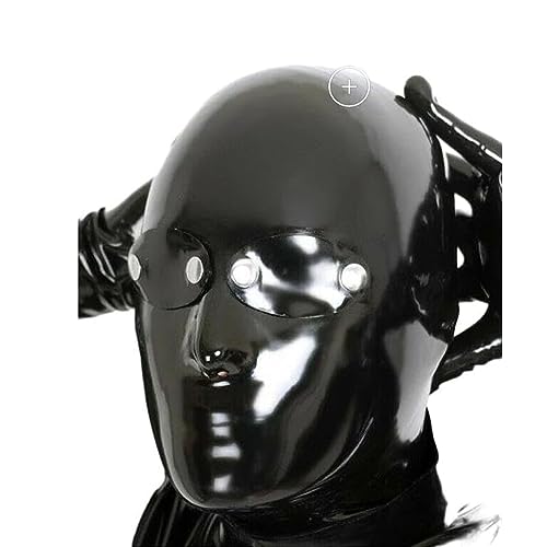 YXBLV Latex Mask Halloween Cosplay Party Latex Hood Mask Bondage SM Mask Headwear Sex Mask Men Women Latex Headgear Bondage Mask Sex Toy for Adults BDSM Fetish,L,Black von LRXETSHOP