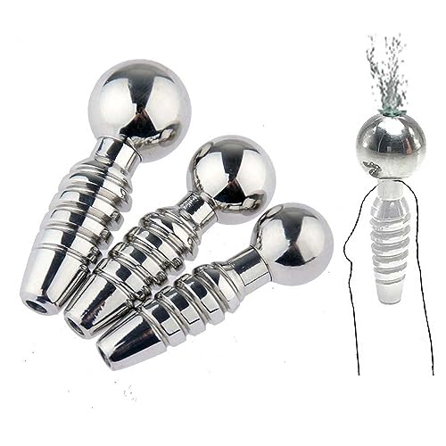 YXBLV Metal Offbeat urethral Dilator urethral Stimulation Thread Hollow Dilator Stainless Steel Catheter Expansion Hollow Eye Plug Dilator Metal Hollow Plug Male Sex Toys BDSM,8+9+10mm,Silver von LRXETSHOP
