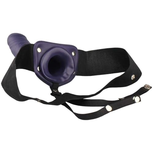 YXBLV Realistic Hollow Strap-On Dildo with Elastic Strap 16.5 cm Sleeve Extender for Erection Increasing Sex Toy for Men Deluxe Strapon Briefs for Him and Her,Purple von LRXETSHOP