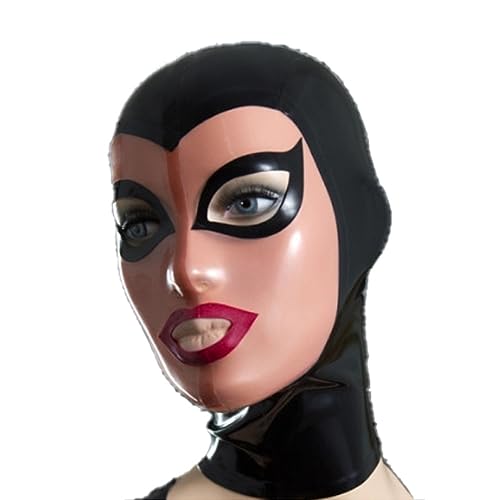 YXBLV Sexy Latex Mask Halloween Party Cosplay 5 Styles Optional Latex Mask Bondage Mask Headgear BDSM Fetish Latex Sex Toy Erotica SM Mask for Men and Women,M,C von LRXETSHOP