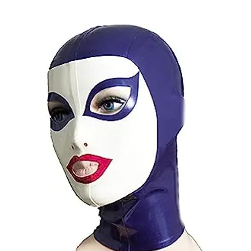 YXBLV Sexy Latex Mask Halloween Party Cosplay 5 Styles Optional Latex Mask Bondage Mask Headgear BDSM Fetish Latex Sex Toy Erotica SM Mask for Men and Women,XXL,A von LRXETSHOP