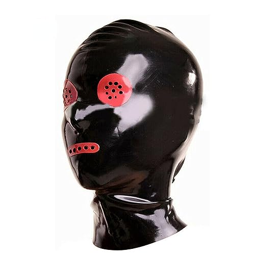 YXBLV Unique and Interesting Latex Headgear Bondage Latex Mask Bodysuit Headwear Fetish BDSM Rubber Mask Sex Cosplay Head Mask Halloween Mask SM Games Sex Toys for Men and Women,XXL,Black von LRXETSHOP