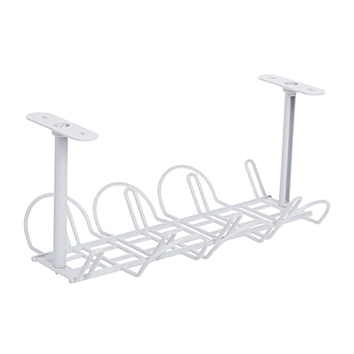 LRXIYODE 1 Satz Kabelkorb für Schreibtisch Praktischer Kabelorganizer aus Untertisch Halter für Kabel und Steckdosenleisten für Büro Wohnzimmer und Computerraum Einfache Installation Weiß von LRXIYODE