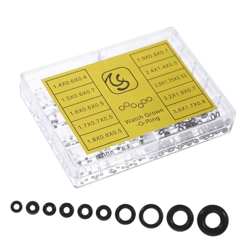 LRXIYODE 1 Schachtel Uhren Dichtungsring Sortiment mit Teiligem O Ring Gummi Dichtungen Robustes Uhren Reparatur Werkzeug Wasserdichte Gummidichtungen in Praktischer Aufbewahrungsbox von LRXIYODE