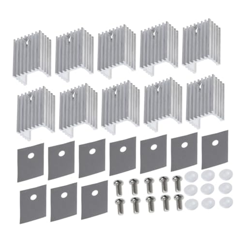 LRXIYODE 10 Stück Teiliges Aluminium Kühlkörper für To Transistoren Robustes Heat Sink mit Hervorragender Wärmeleitung und Zuverlässiger Kühlung für Hochleistungsgeräte von LRXIYODE