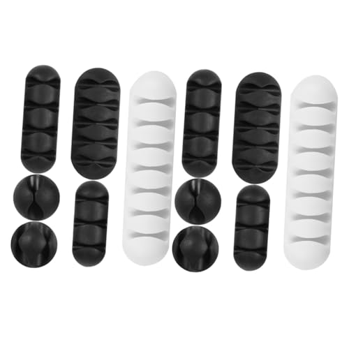 LRXIYODE 12 Stück Teiliges Kabelclips Selbstklebende Kabelhalter Kabelorganizer mit Starkem Klebepad für Kabelmanagement Zuhause Büro Schreibtisch Kabelbefestigung ohne Zufällige Farbe von LRXIYODE
