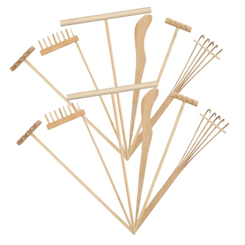 LRXIYODE 12 Stück Teiliges Mini Sandgarten Rake aus Bambus Leichtes DIY Garten Werkzeug Dekorative Tisch Sandharke für Zen Garten Meditationshilfe und Pflanzenpflege von LRXIYODE