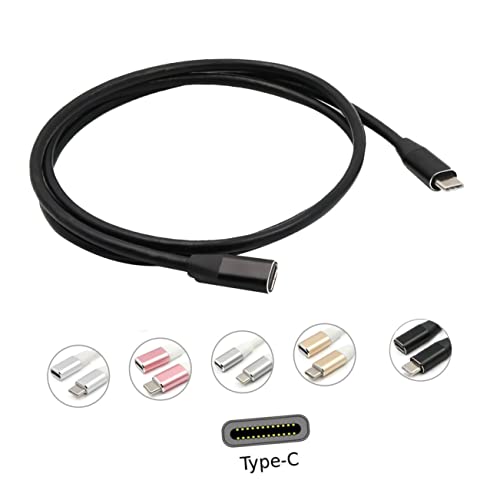 LRXIYODE 1Stück USB C Verlängerungskabel Stecker zu Buchse Schwarz für Datenübertragung und Aufladung Kompatibel mit USB C Geräten Flexibles Design für Einfache Nutzung von LRXIYODE