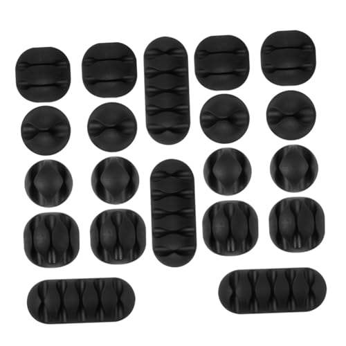 LRXIYODE 2 Satz Tpr Kabelorganizer für Schreibtisch Flexibler Multi loch Kabelhalter und Wickler Selbstklebend Robust und Langlebig zur Kabelbefestigung und Ordnung Am Arbeitsplatz Schwarz von LRXIYODE