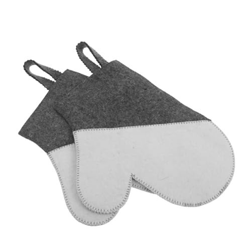 LRXIYODE 2 Stück Dicke Filz Sauna Handschuhe aus Wolle Hitzebeständig und Atmungsaktiv Isolierende Banja Handschuhe für Dampfbad Spa und Saunareinigung Komfortabel und Langlebig für von LRXIYODE