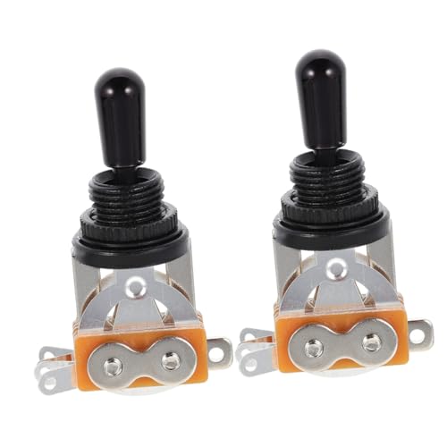 LRXIYODE 2 Stück Elektrischer Gitarren Toggle Wege Pickup Schalter aus Metall Kompatibel mit Lp Gitarre Langlebiger Ersatzteil für Präzise Klangsteuerung und Verbesserte Spielbarkeit von LRXIYODE