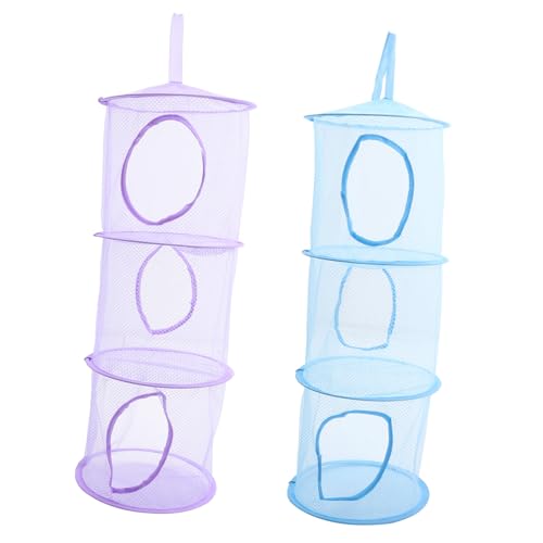 LRXIYODE 2 Stück Faltbares Plüschspielzeug Aufbewahrung Netz Hängendes Mesh Regal Multifunktionaler Hängespeicher für Kuscheltiere Bad Zimmer Flur Kleinteile Organizer von LRXIYODE