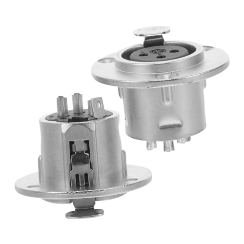 LRXIYODE 2 Stück Poliger Xlr Mikrofon Buchsen Panel Einbau Audio Anschluss Female Jack Socket Kompatibel mit Lautsprechern Mikrofonen und Heimkino Einfache Installation ohne Werkzeug von LRXIYODE