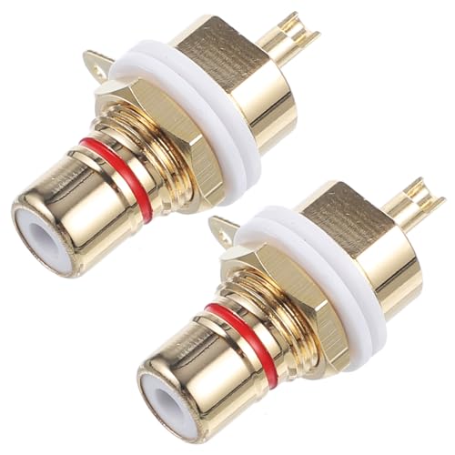 LRXIYODE 2 Stück Rca Buchsen Steckeradapter Reines Kupfer Goldbeschichtet Lotus form Stufenförmig Panel Einbau Steckverbinder für Stabile Klare Audioübertragung Lautsprecherkabel Anschluss LRXIYODE 2 Stück Rca Buchsen Steckeradapter Reines Kupfer Goldbeschichtet Lotus form Stufenförmig Panel Einbau Steckverbinder für Stabile Klare Audioübertragung Lautsprecherkabel Anschluss von LRXIYODE