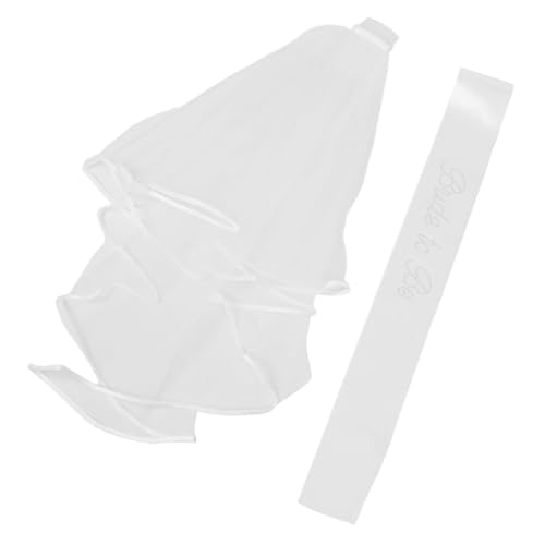 LRXIYODE 2 Stück Teiliges Braut-schärpen Kurzes Weiß Leichtes Tüll-haaraccessoire für Bachelorette-party Wiederverwendbar Komfortabel und Langlebig für Hochzeitsfeiern von LRXIYODE