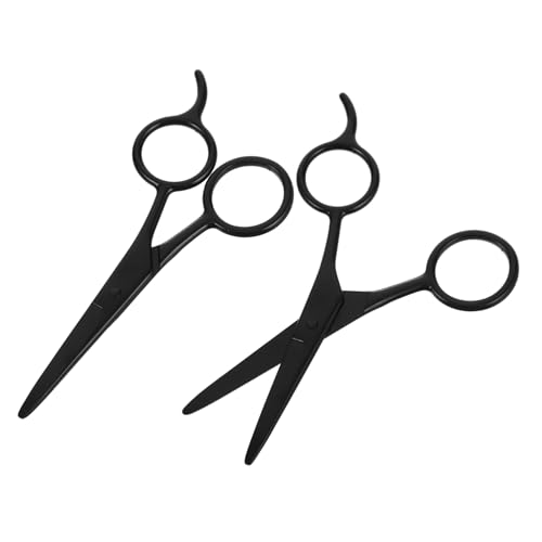 LRXIYODE 2 Stück Teiliges Set Bart und Augenbrauenschere Schwarz Präzise Grooming Scheren für Sensible Bereiche Kompakt und Langlebig für Herrenpflege Unterwegs von LRXIYODE