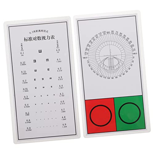 LRXIYODE 2 Stück Teiliges Visuelles Sehtestchart mit Roter und Grüner Farbkarte Professionelle Augendiagnose für Optometristen Klare Einfache Handhabung Geeignet für Nahbereichs Sehtests von LRXIYODE