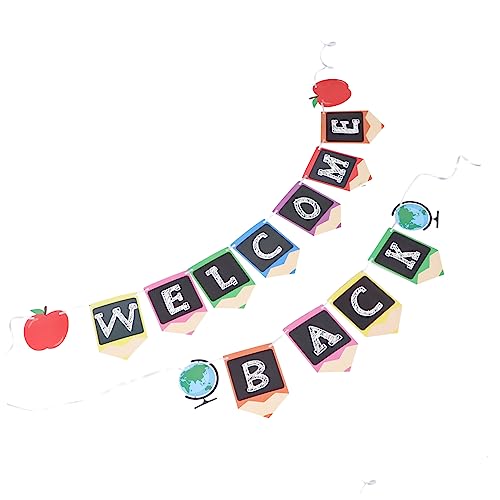 LRXIYODE 2 Stück Willkommensbanner Teilig Back To School Partydekoration Papier Hängeschilder für Klassenzimmer Schulanfang Deko mit Klarer Druckqualität Leichte und Kompakte für LRXIYODE 2 Stück Willkommensbanner Teilig Back To School Partydekoration Papier Hängeschilder für Klassenzimmer Schulanfang Deko mit Klarer Druckqualität Leichte und Kompakte für von LRXIYODE