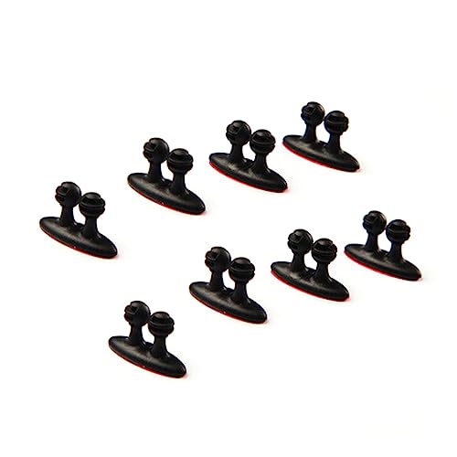 LRXIYODE 24 Stück Kabelclips zur Kabelorganisation Praktische Halterungen für Auto Schreibtisch und Wand Schwarz Vielseitig Einsetzbar für und Audiokabel von LRXIYODE