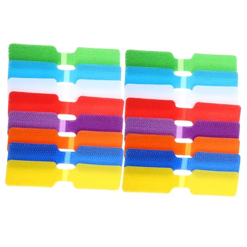 LRXIYODE 24 Stück Teiliges Bunte Kabelbinder Klett Kabelmanagement mit Beschreibbaren Etiketten Flexibel Wiederverwendbar für und Bürogebrauch zur Organisation von Ladekabeln und von LRXIYODE