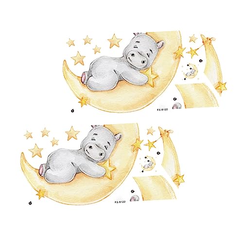 LRXIYODE 2blätter Selbstklebende Wandtattoos Mit Hippo Und Sternenmotiven Für Kinderzimmer Dekoration Für Kreative Gestaltung Von Wänden Und Türen LRXIYODE 2blätter Selbstklebende Wandtattoos Mit Hippo Und Sternenmotiven Für Kinderzimmer Dekoration Für Kreative Gestaltung Von Wänden Und Türen von LRXIYODE