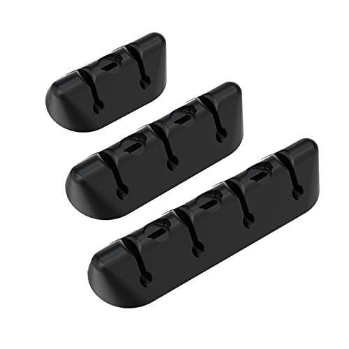 LRXIYODE 3 Stück Kabel Organizer Teiliges Magnetisches Kabelmanagement für Schreibtisch Selbstklebende Kabelhalter für USB Kabel Audio und Ladekabel Schwarz von LRXIYODE