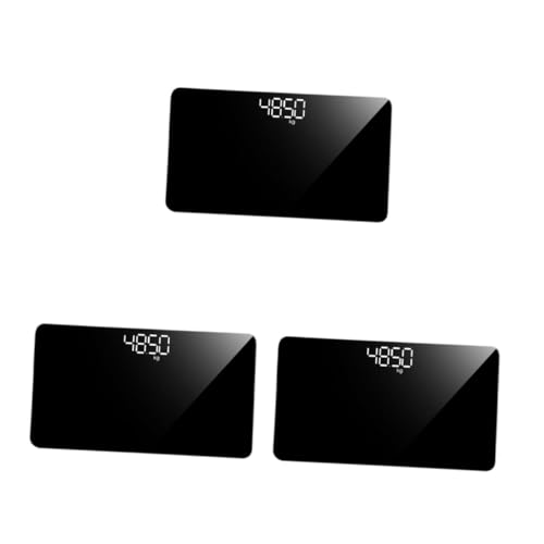 LRXIYODE 3 Stück Portable Digitale Körperwaage mit Spiegeloberfläche Genauigkeit Kompakte für Zuhause Einfache Auto Abschaltung und Fitnesskontrolle von LRXIYODE