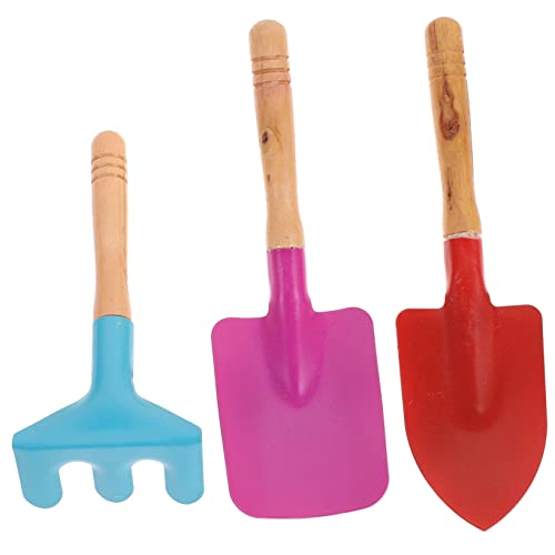 LRXIYODE 3 Stück Teiliges Gartenwerkzeug Set für Robuste Schaufel und Rechen für Sandkasten und Strandspielzeug Buntes Design für Draußen von LRXIYODE