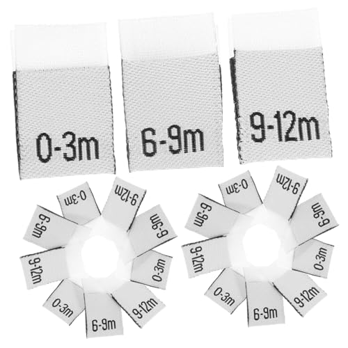 LRXIYODE 300 Stück Monatslabels aus Polyester Selbstklebend für Neugeborene Monate zum Organisieren von Junge Mädchen Kleidung Praktische Monatskennzeichnung für Junge Eltern und von LRXIYODE