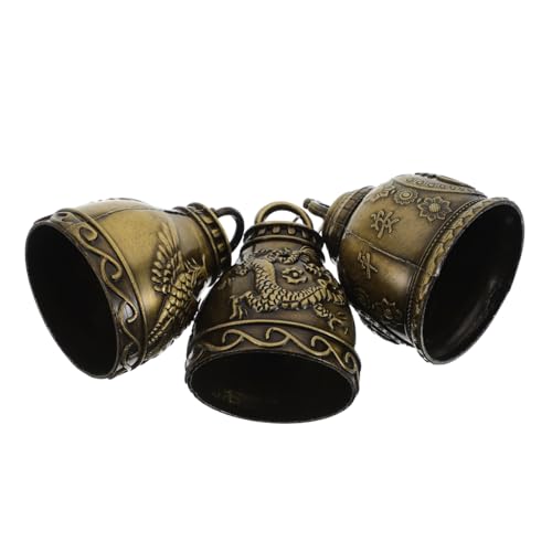 LRXIYODE 3stücke Dekorative Glocken Komplexem Drachen-Muster Windglocke Für Draußen Feng-Shui-Element Zum Aufhängen Tür DIY-heimdekoration Wetterbeständig Melodischer Klang von LRXIYODE