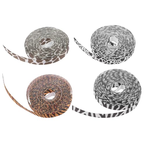 LRXIYODE 4 Rollen Tiermuster Geschenkband mit Tiger Giraffe Zebra und Kuh pro Robustes Stoffband für DIY Bastelprojekte Verpackung Weihnachts und Geburtstagsdeko LRXIYODE 4 Rollen Tiermuster Geschenkband mit Tiger Giraffe Zebra und Kuh pro Robustes Stoffband für DIY Bastelprojekte Verpackung Weihnachts und Geburtstagsdeko von LRXIYODE