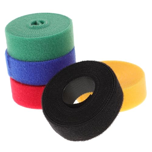 LRXIYODE 5 Rollen Selbstklebende Kabelbinder aus Klettband Wiederverwendbare Kabelorganizer für Ladekabel und Kabelmanagement Verstellbare Kabelführung für Schreibtisch Geräte und von LRXIYODE