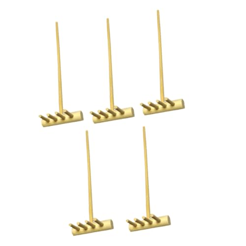 LRXIYODE 5 Stück Teiliges Bambus Sandrechen mit Zinken Mini Zen Garten Werkzeug für Desktop Dekoration Langlebiger Bambus Rechen für Sandglättung und Meditationsgestaltung von LRXIYODE