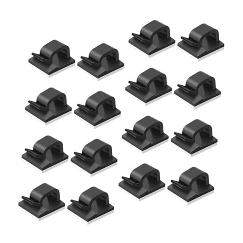 LRXIYODE 50 Stück Selbstklebende Mini Kabelclips Kabelhalter aus Robustem Kunststoff für und Bürobedarf Starke Haftung Glatten Oberflächen Geeignet für Auto Schreibtisch und Wandmontage von LRXIYODE