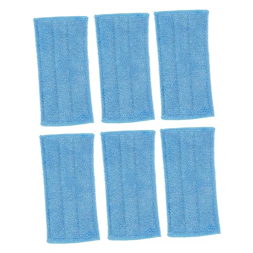 LRXIYODE 6 Stück Teiliges Mikrofaser Ersatzbezüge für Bodenwischer Waschbare Reinigungspads mit Starker Wasseraufnahme Langlebig Kompatibel für Hartböden Wiederverwendbare Mopppads für von LRXIYODE