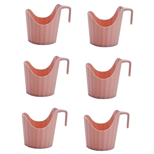 LRXIYODE 6 Stück Verbrühungs Pappbecherhalter Praktische Becherumhüllung für Zuhause und Büro Minimalistisches Design Rosa für Kaffee und Getränke von LRXIYODE