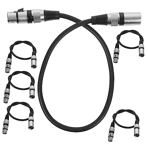 LRXIYODE 6 Stück Xlr Mikrofonkabel Pin Männlich zu Weiblich Silber Schwarz für Audio Geräte Hohe Geschwindigkeit und Geringe Latenz Langlebig und Zuverlässig von LRXIYODE