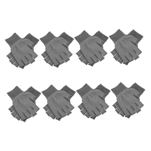 LRXIYODE 8 Paare Fingerlose Arbeitshandschuhe Antirutsch Atmungsaktiv Halbfingerhandschuhe für Herren Damen Gartenarbeit Gewerbe Outdoor Präzise Griffkomfort Flexibel von LRXIYODE