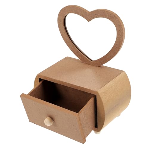 LRXIYODE Selbstgemacht Holz Schminktisch Für Kinder Mit Spiegel Vintage Kommode Kleine Aufbewahrungsbox Für Schmuck Fantastisches Bastelset Kindermöbel Für Mädchen von LRXIYODE