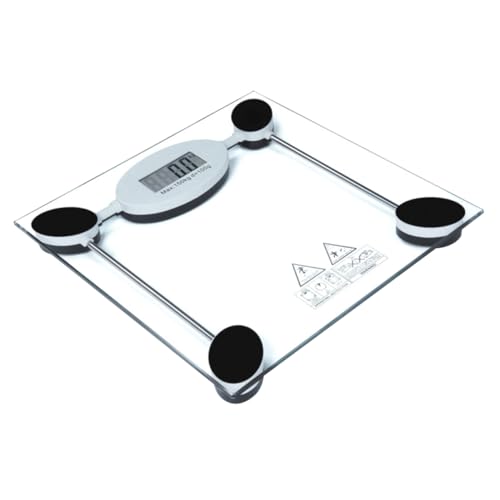 LRXIYODE Digitale Körperwaage aus Gehärtetem Präzise Personenwaage mit Großem Display für Fitness und Körperanalyse Transparent Hohe Tragkraft und Elegant im Design von LRXIYODE