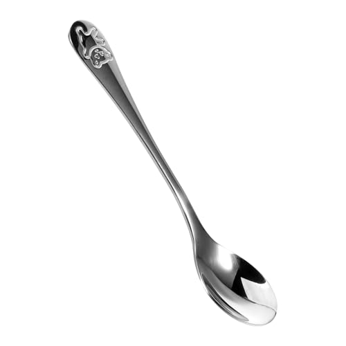 LRXIYODE Edelstahl Kinderlöffel Klein Besteck Sicher Robust Kindgerecht Geeignet für Kleinkinder Selbstfütterung Küchenutensil Ergonomisch Designed von LRXIYODE