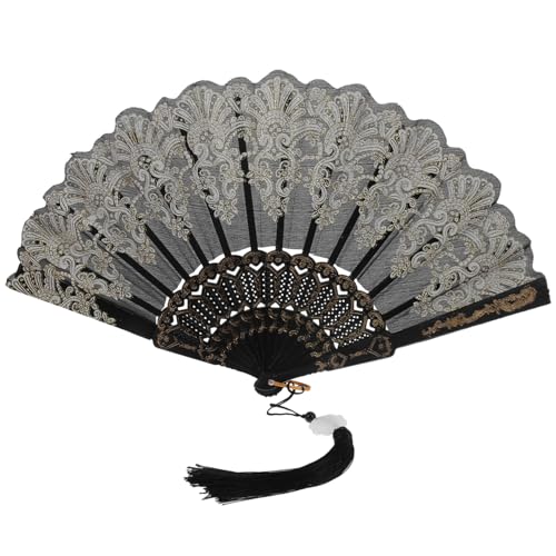 LRXIYODE Eleganter Chinesischer Handfächer Faltbarer Hand Fan mit Stickerei und Quaste Stabiler Vintage Fächer für Tanz Party Fotografie und Cosplay Zubehör LRXIYODE Eleganter Chinesischer Handfächer Faltbarer Hand Fan mit Stickerei und Quaste Stabiler Vintage Fächer für Tanz Party Fotografie und Cosplay Zubehör von LRXIYODE