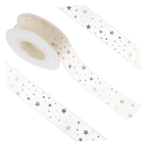 LRXIYODE Festliches Geschenkband aus Chiffon mit Goldprägung Breit Lang Vielseitiges Bastelband für Schleifen Dekoration und Geschenke Bequem Zuschneidbar für DIY projekte und Partys LRXIYODE Festliches Geschenkband aus Chiffon mit Goldprägung Breit Lang Vielseitiges Bastelband für Schleifen Dekoration und Geschenke Bequem Zuschneidbar für DIY projekte und Partys von LRXIYODE